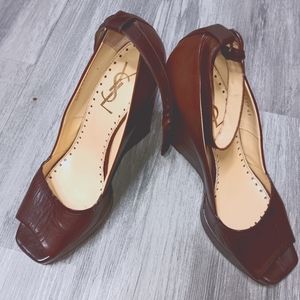 Ysl 10 brown leather